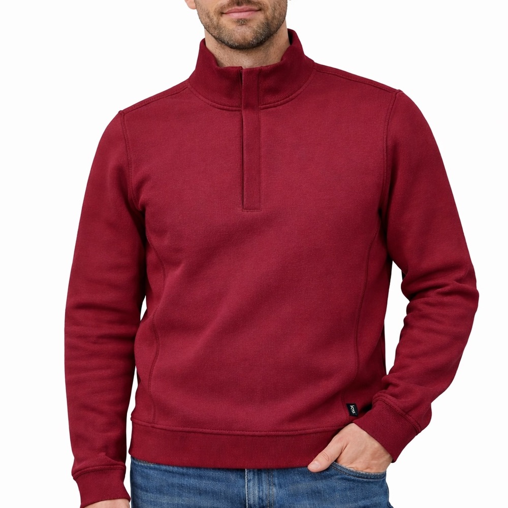 Hugo Boss Men's Burgundy Zip-Up Sweater